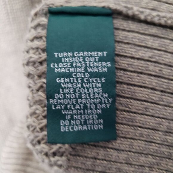 LRL Jeans Co Grandpa Cardigan Shawl Cardigan Cotton Olive Womens Petite Large - Picture 6 of 9